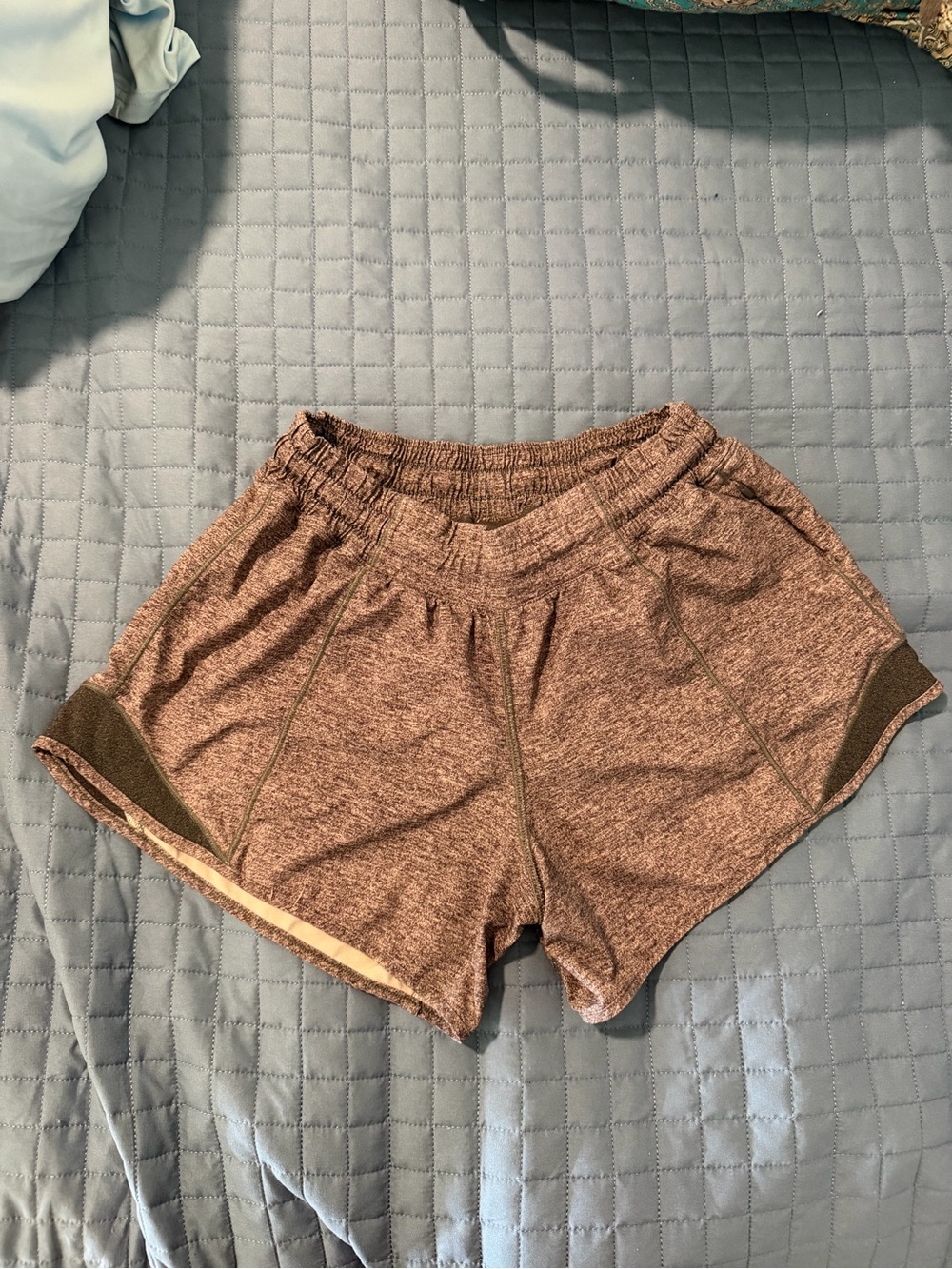 LULU athletica Heathered Gray Athletic Shorts